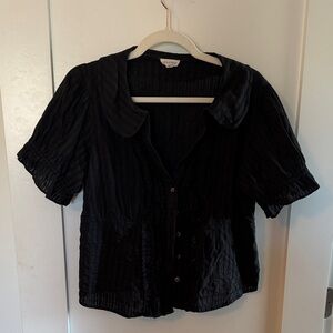 Pilcro Black Textured Blouse